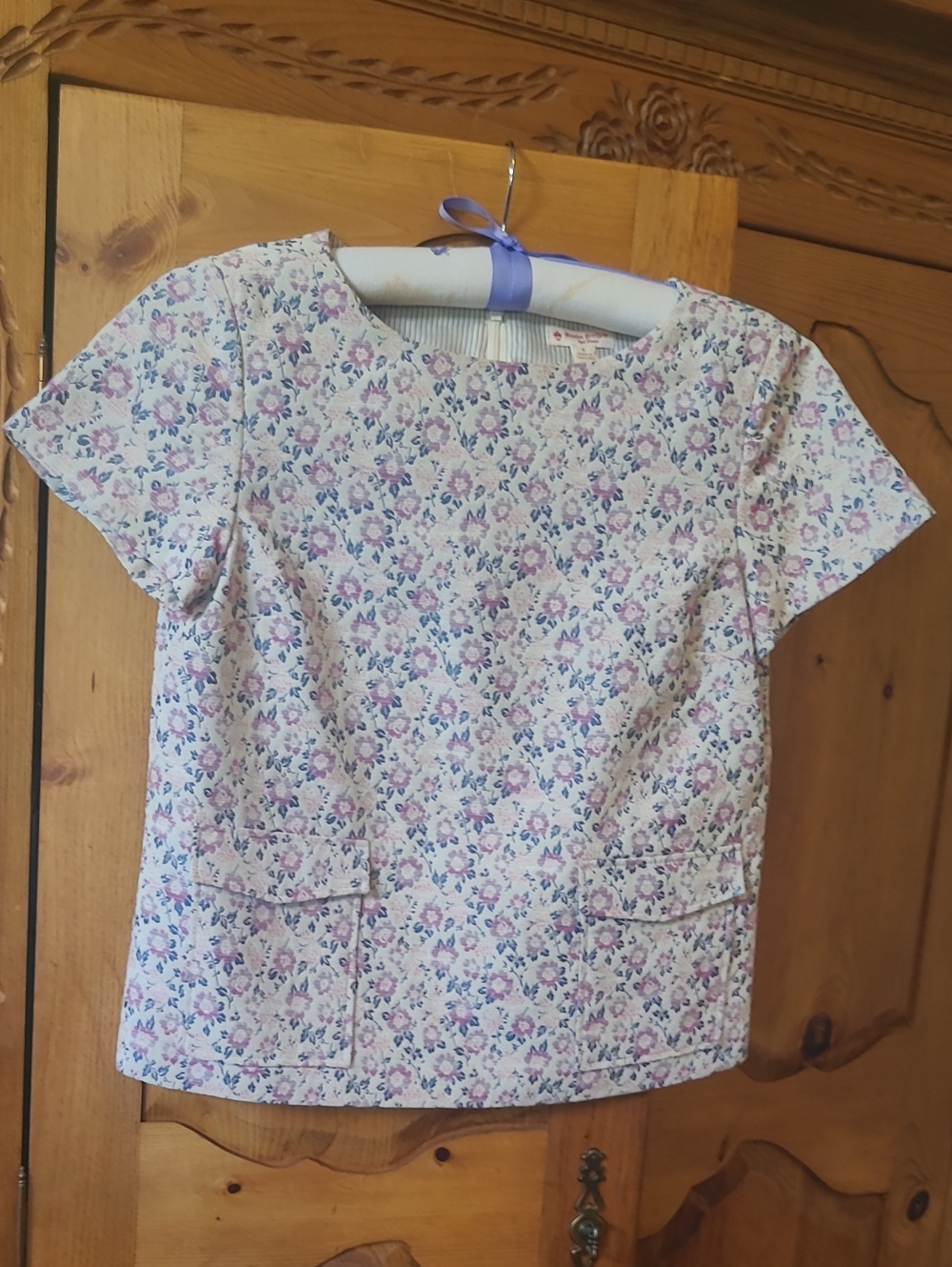 Brooks Brothers Women's Floral Short-Sleeve Blouse - Pink & Blue